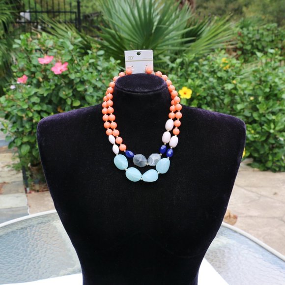 Chunky Boho Multi Strand Statement Necklace Set - Picture 4 of 6